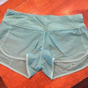 Light teal Athletic Shorts with Breathable Fabric and Wide Waistband